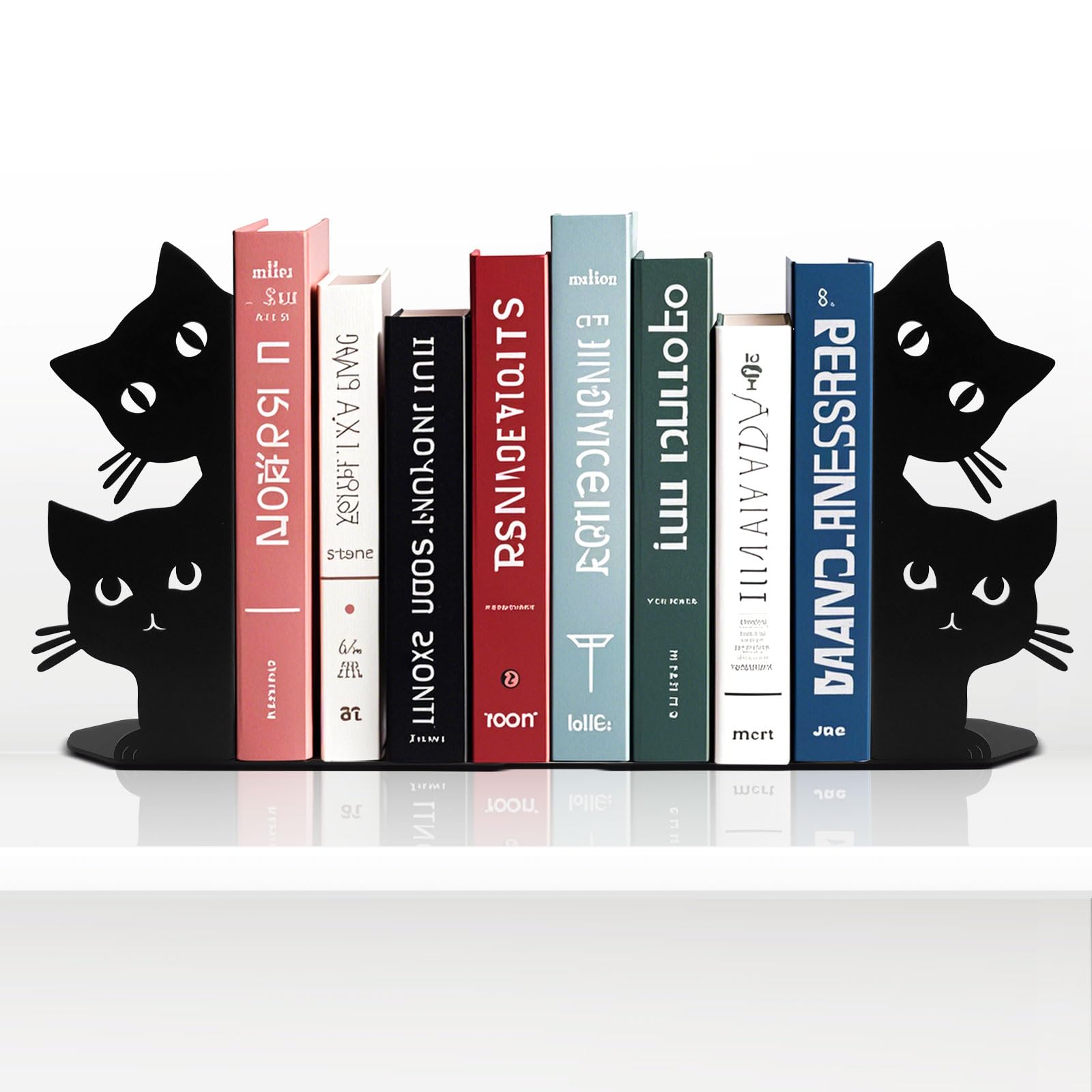 Peeping Cat Bookends for Shelves Decorative
