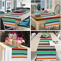 Vista 27 de Table Runner Mexican Handwoven Cotton Serape for Party Wedding and Home Decorations,14x108Inch, Long (1, 14x108/Purple)