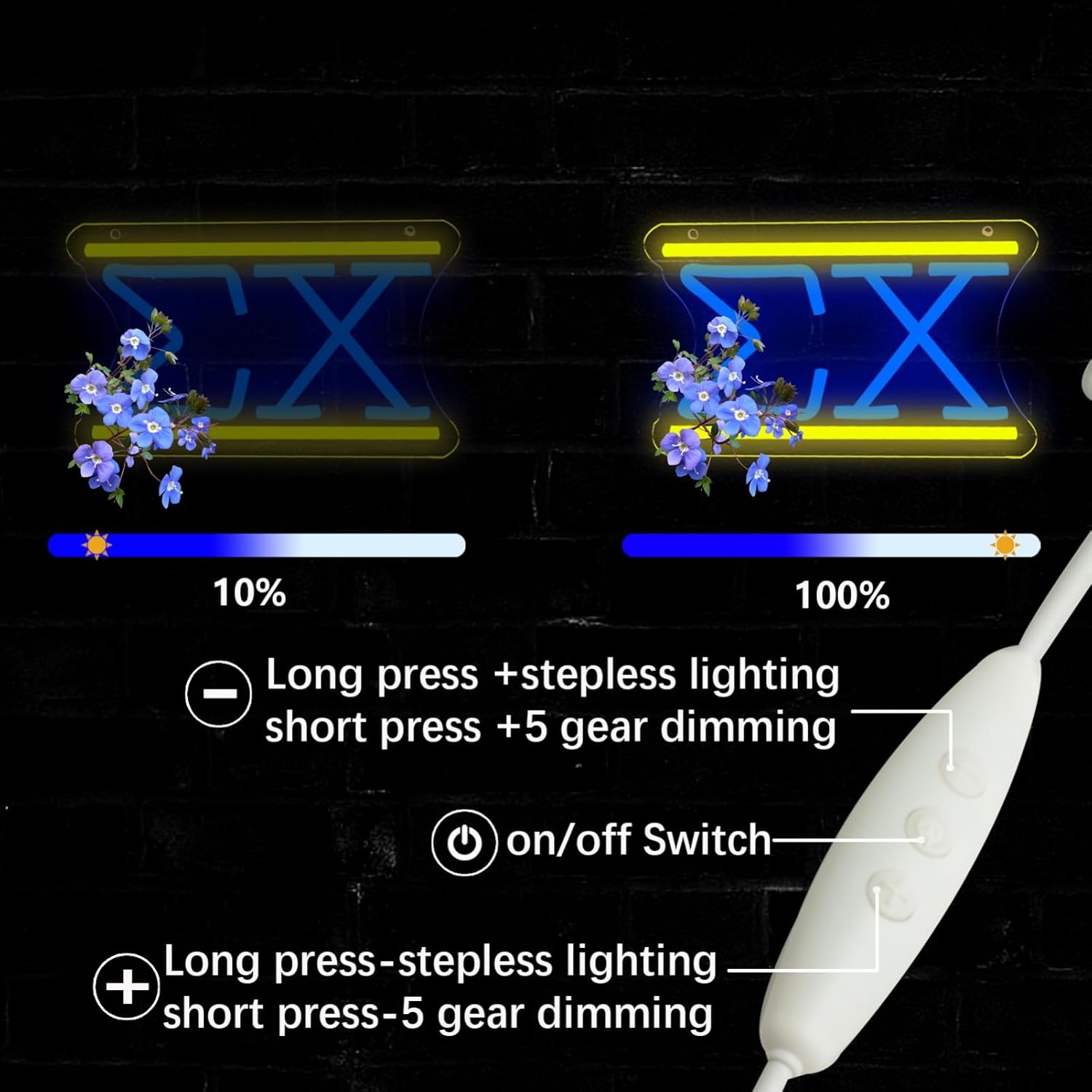 Siigima Neon Sign letter Chi Neon Sign Fraternity Neon Signs, EX Signs Lights with USB Power and Dimmable, Paraphernalia Fraternity Gifts for Women,Birthday Party Decorative - Image 6