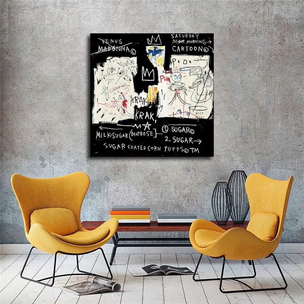 Basquiat Boom For Real ジャン ミシェル バスキアポスター グラフィティアールヌーボーアートパネル絵画フォトフレーム印刷ダンフレーム印象派ヨーロッパ壁壁紙壁画美術 63 30x30cm 額装 超安い品質