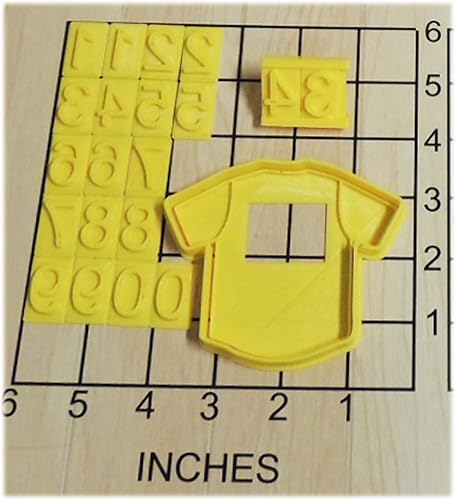 Miniatura 2 de Camiseta de béisbol o fútbol con número intercambiable Cortador de galletas #1189