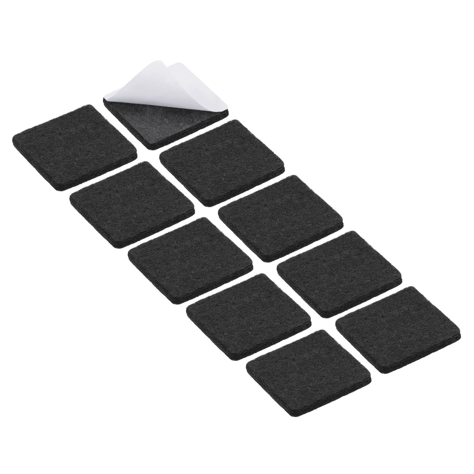 Almohadillas de fieltro cuadradas METALLIXITY de 1.2x1.2 pulgadas, negro, 16 unidades