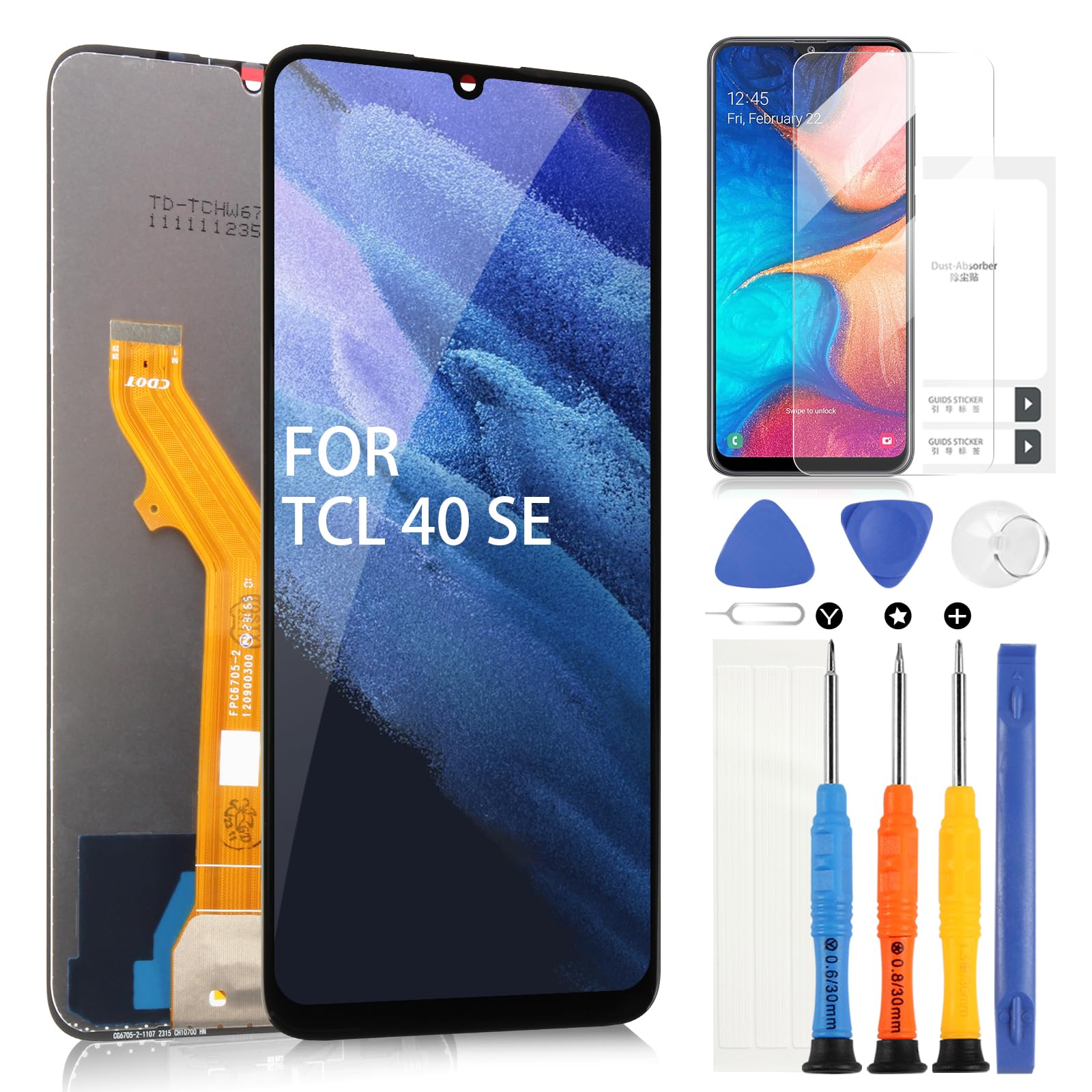 Display Per TCL 40 SE - Schermo LCD Completo, 6.75", Nero, Con Strumenti E Vetro Temperato - Foto 5