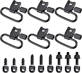 Sling Swivel Studs Kit 1.25 Inch Two-Point Sling Attachment Clips with Studs Screws, Quick Attach/Release with Heavy Duty Tri-Lock - Patioer