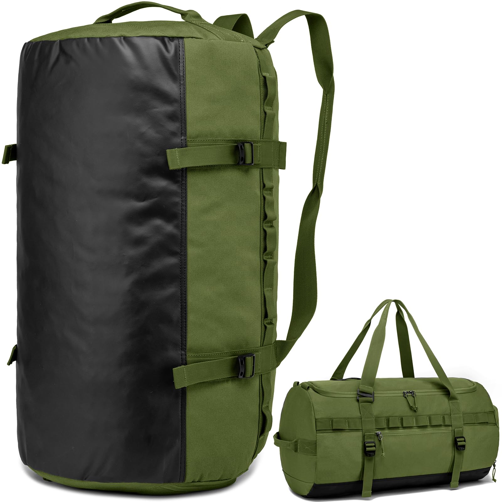 Bolsa de viaje de 60 l con compartimento para zapatos, grande, bolsa de deporte, mochila para hombre y mujer, impermeable, para fin de semana, equipaje de mano, 60L-MOLLE