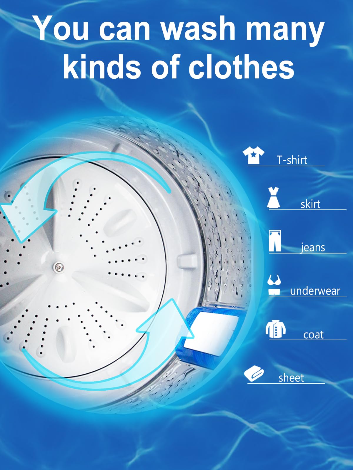 Full-Automatic Washing Machine with Drain Pump, 17.7 lbs Compact Washer, 10 Wash Program & 8 Water Level, Ideal for Apartment, Dorm, RV, GREY (KB02-GREY6)