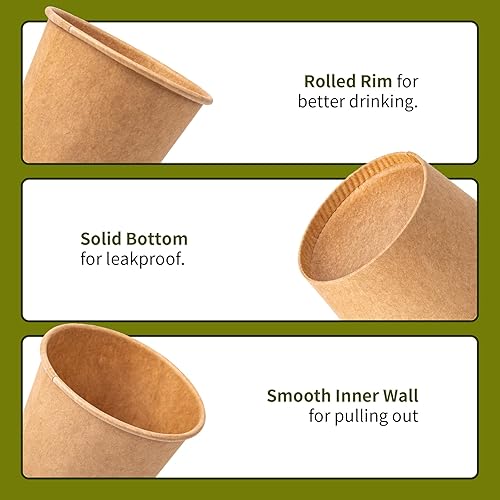 Miniatura 3 de Paquete de 400 vasos de papel kraft de 3 onzas, tazas de café café expreso, vasos desechables para lavado de ratones, vasos de papel pequeños para