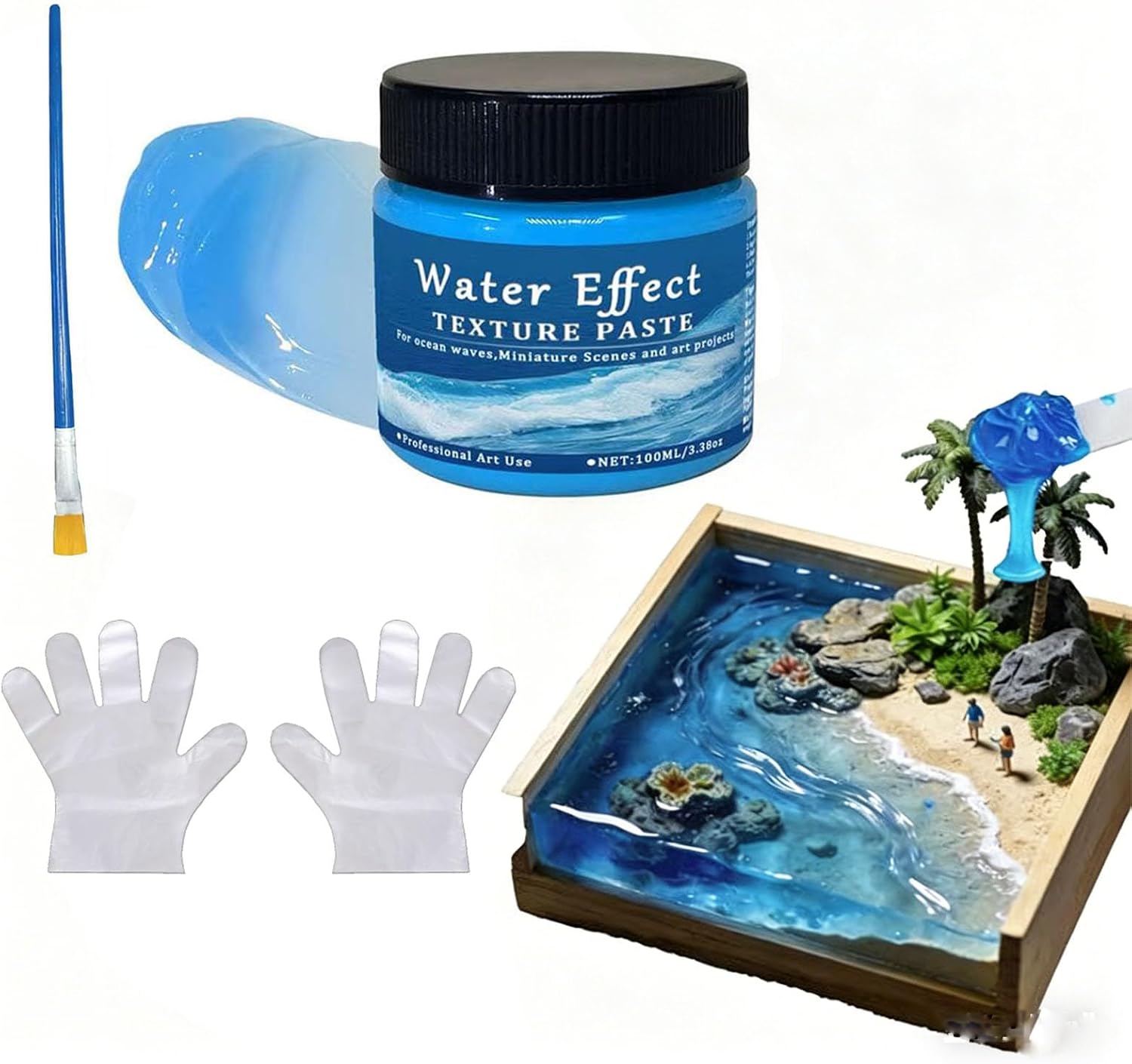 3 Colors Water Scenery Paste, Paint Mediums & Additives, Water Effect Paste, Suitable for Rivers, Oceans, Lakes, Static Scenes -Scenics Water, Water Waves, Aquariums