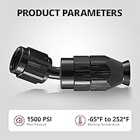 Vista 150 de EVIL ENERGY 6AN PTFE Manguera de extremo recto en color negro para manguera PTFE únicamente