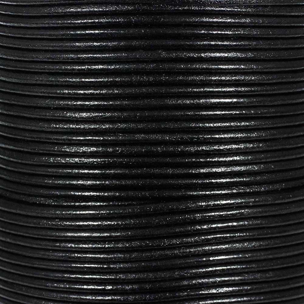 25ヤードのラウンドレザーコード(ブラック、3mm)。