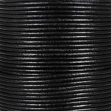 Craft County Round Leather Cord 3mm Black, 5 Yards