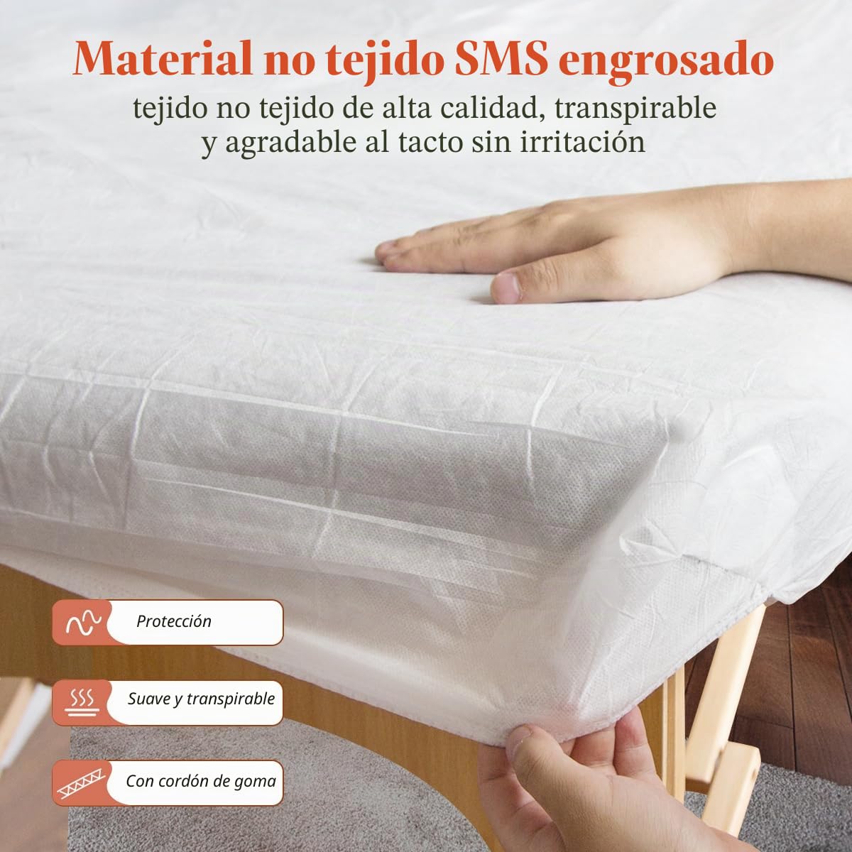 30pcs Sabanas Desechables Camilla Masaje 90 x 215cm, Funda Camilla Masaje Desechable para Estética, Sábana de Camilla Desechable Ajustable para Clinicas, Salones de Belleza, Hoteles