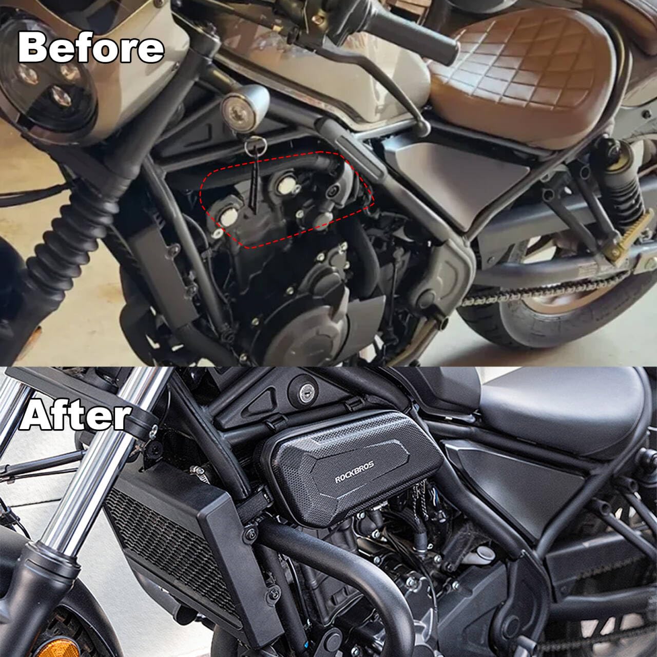 Borse laterali impermeabili in EVA rigide triangolari per Honda Rebel 1100 250 500 300 CMX1100 CMX250 CMX500 CMX300