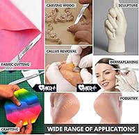 Vista 7 de Paquete de 100 cuchillas desechables de bisturí #22, cuchillas quirúrgicas tamaño 22, herramienta de hoja dermaplane de acero de alto carbono. Hoja