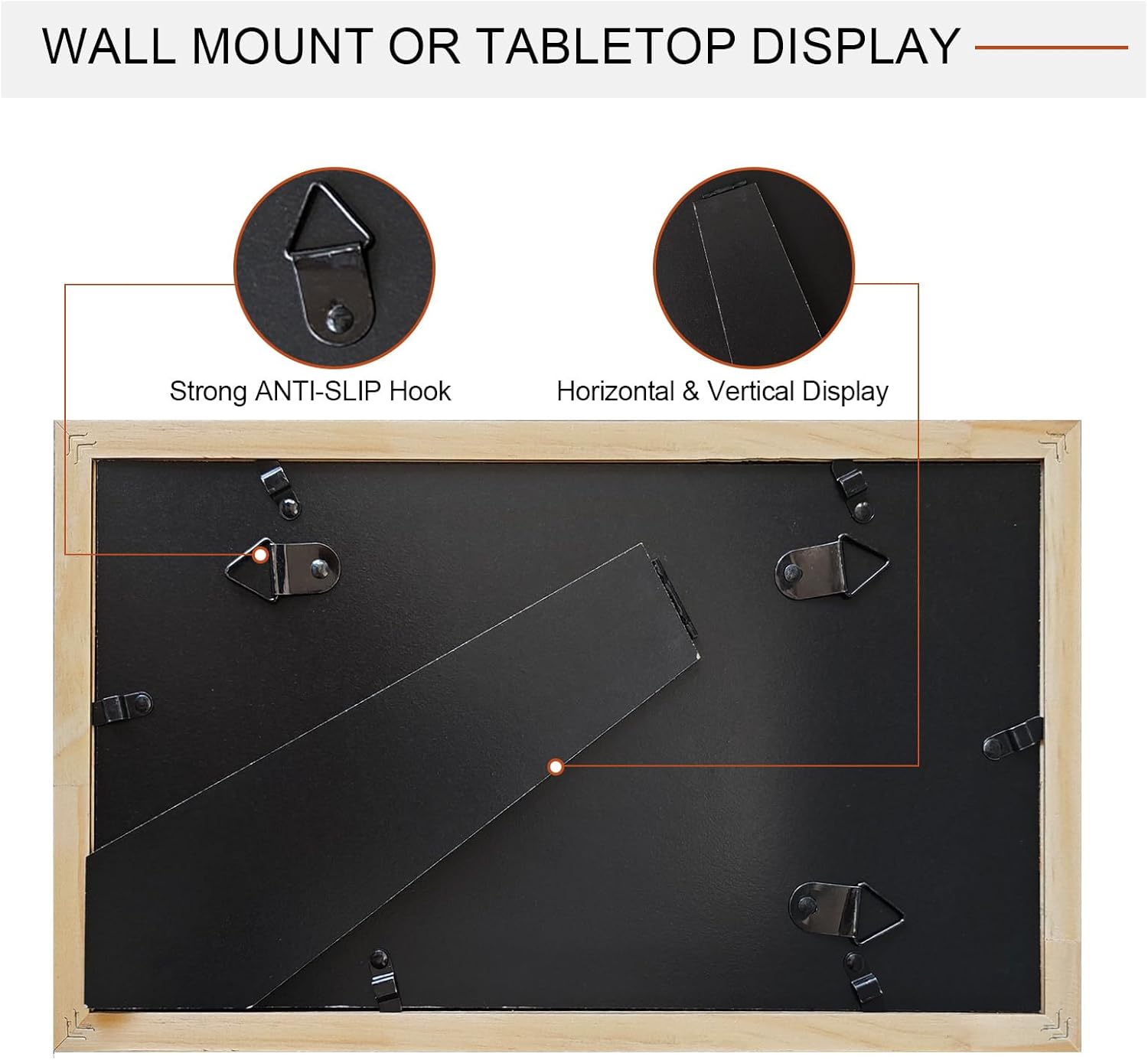 Vertical CD Album Display Frame for Standard Jewel Case and Disc, Wood Frame with Black Flocked EVA Liner, Plexiglass Front, Wall Mount or Tabletop Display, 13.4 x 7.9 in, Black