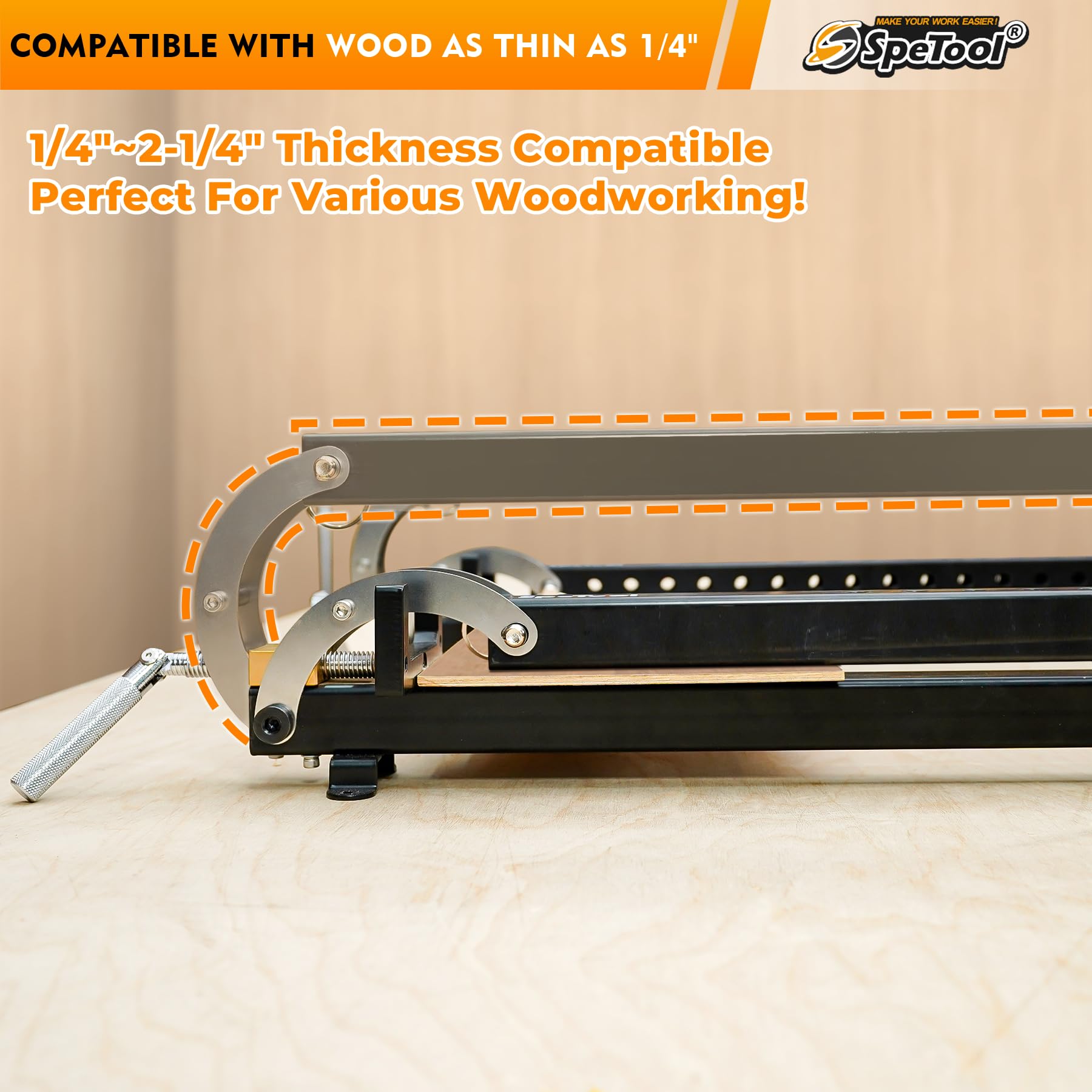 SpeTool Morsetto parallelo in acciaio a pressione a 4 vie, 40,6 cm, confezione da 2 pezzi, per armadietti di circuiti stampati, tavoli, lavorazione del legno