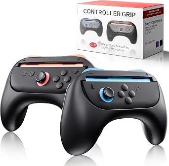 Honghao Controller Grip for Switch 2 2025 Nintendo Joycon   2 Pack Replacement Parts Accessories for Nintendo 2 Joy Controller Black