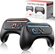 Honghao Controller Grip for Switch 2 2025 Nintendo Joycon – 2 Pack Replacement Parts Accessories for Nintendo 2 Joy Con Controller (Black)