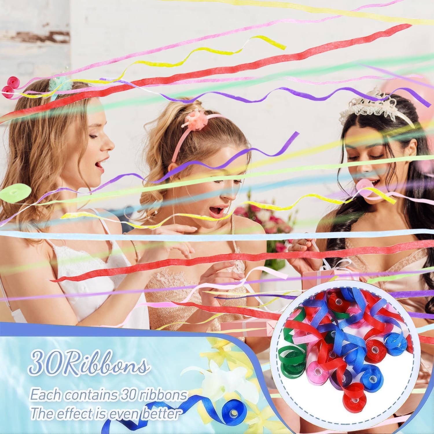 50Pack Colorful Streamer Poppers,Hand Throw Streamer Poppers,No Mess Confetti Poppers for Birthday,Wedding,Party,Celebrations,School Opening,Graduation,Retirement Party (Blue 50pack)