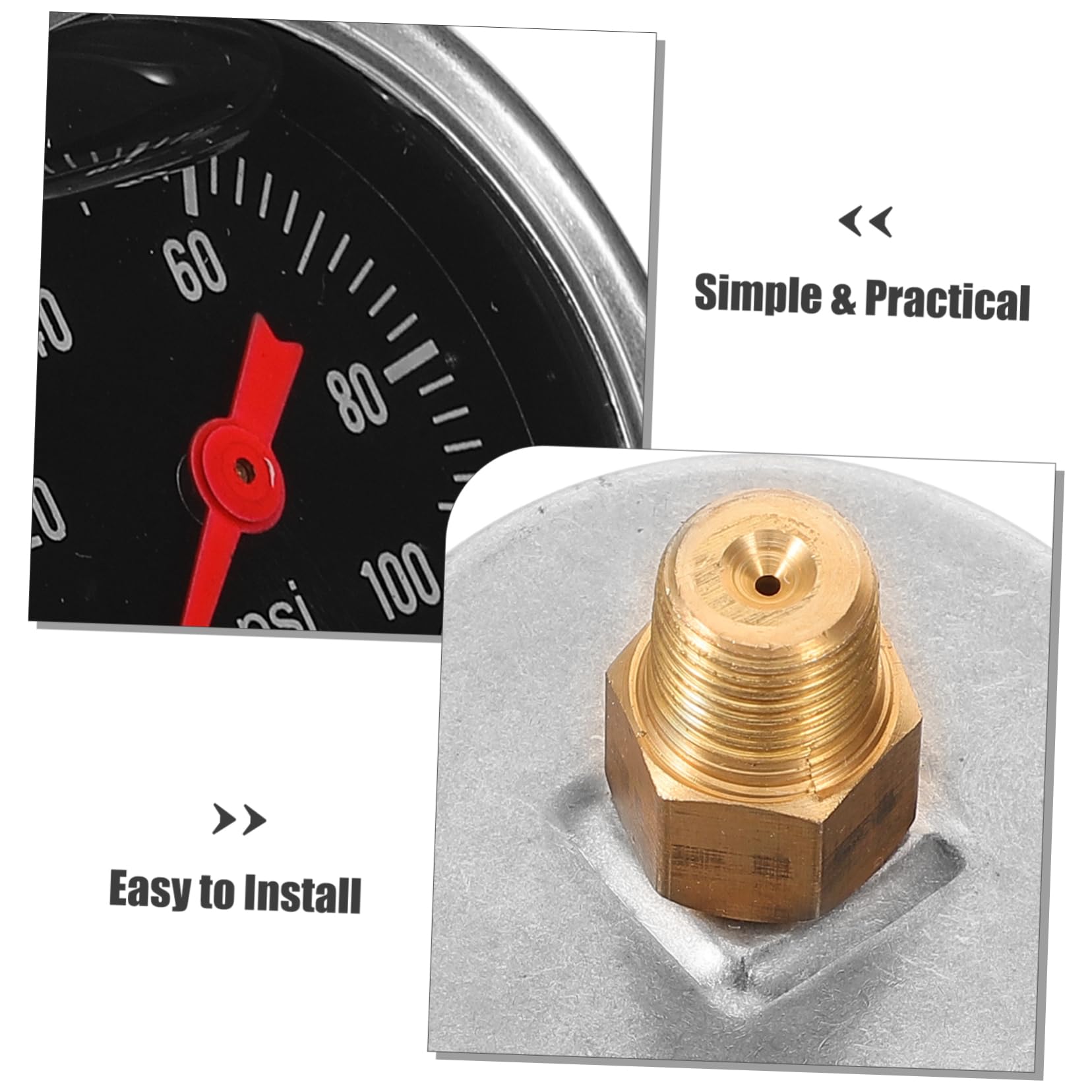 ULTECHNOVO 3pezzi Manometro Pressione Carburante Per Auto Misuratore Pressione Gasoline Strumento Accurato Inossidabile Compatibile Con Sistemi Di Alimentazione Standard