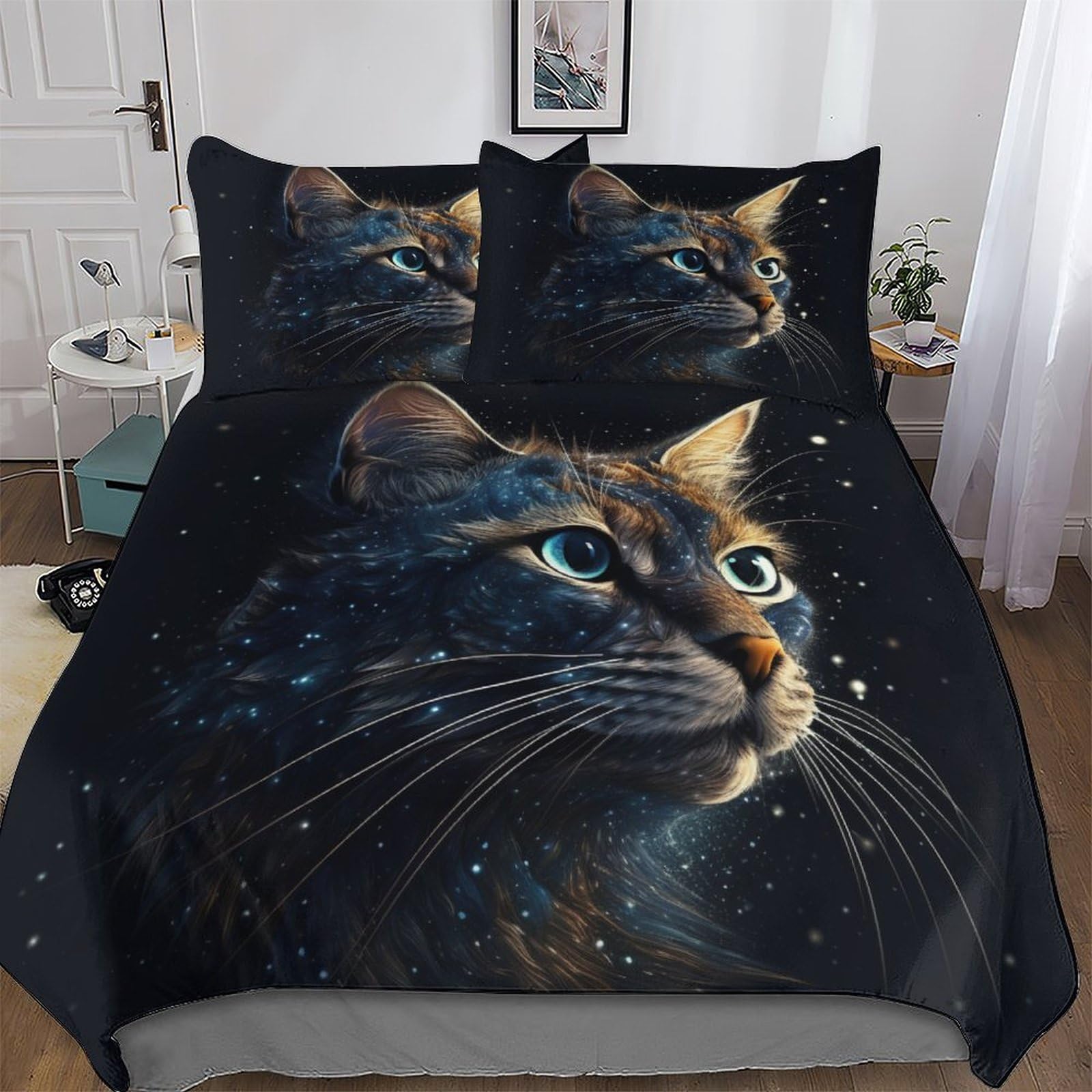 Housse de couette chat 220x240 pour une chambre cosy et des nuits douces