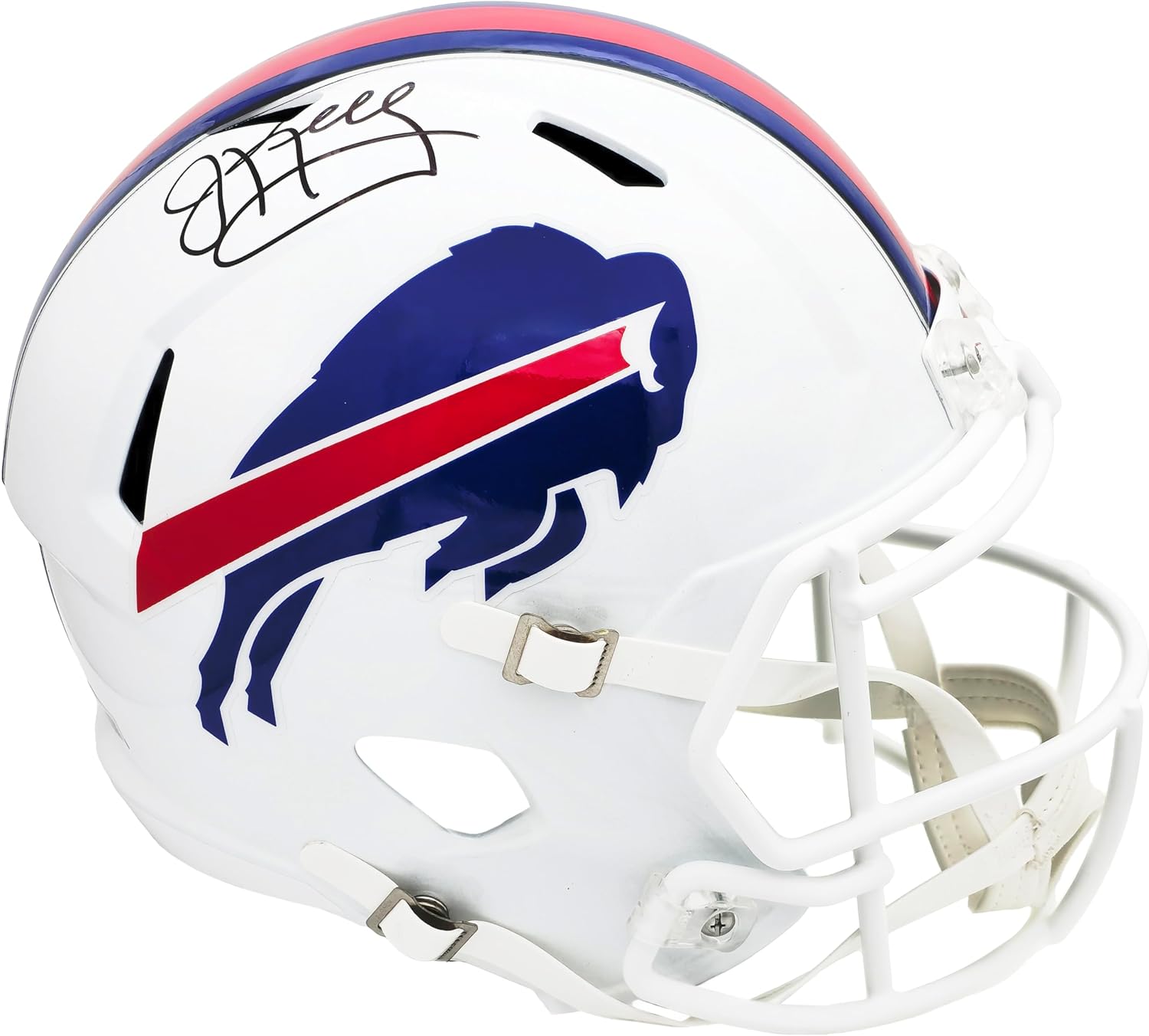 Jim Kelly Autographed White Full Size Speed Replica Football Helmet Beckett BAS Witness Stock #224728