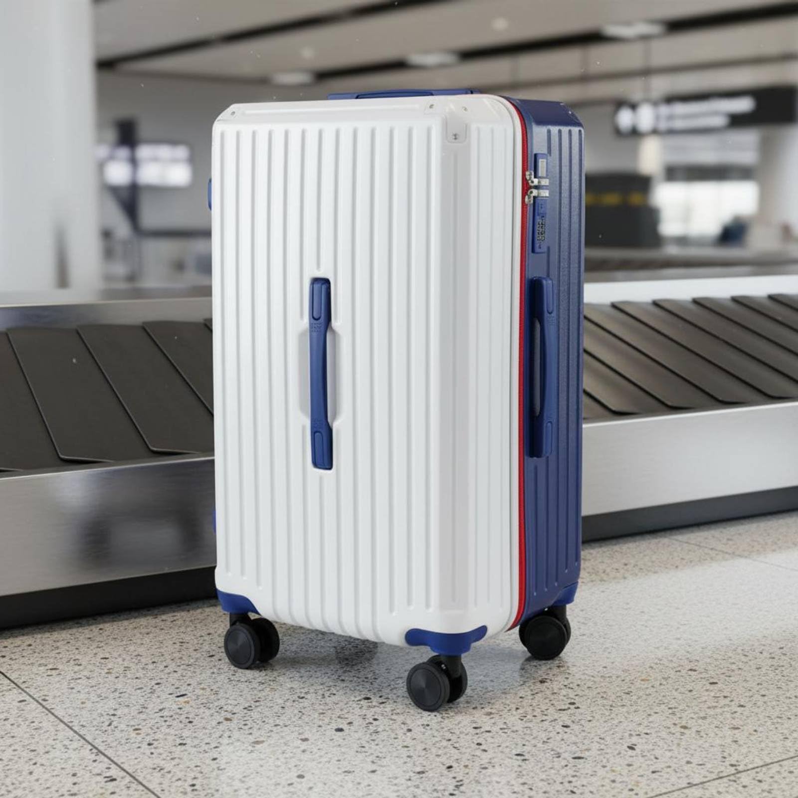 Almencla Valigia Rigida Rotante Trolley Bagaglio Valigia Trolley Valigia da Viaggio Struttura Rigida in Protezione Graffi E Urti Ruote Universali Scorrevoli, Nero, 24 Pollici