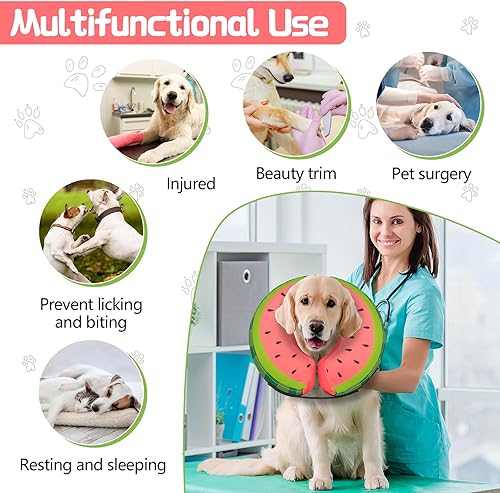 Miniatura 6 de MIDOG Cono inflable suave para perro, alternativa al collar electrónico de dona para después de la cirugía, evita lamer, permite una alimentación y