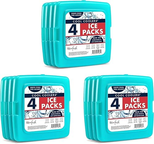 Miniatura 5 de Fit + Fresh, Cool Coolers - Paquetes de hielo delgados, reutilizables y de larga duración para hieleras y loncheras Accesorios de refrigeración para