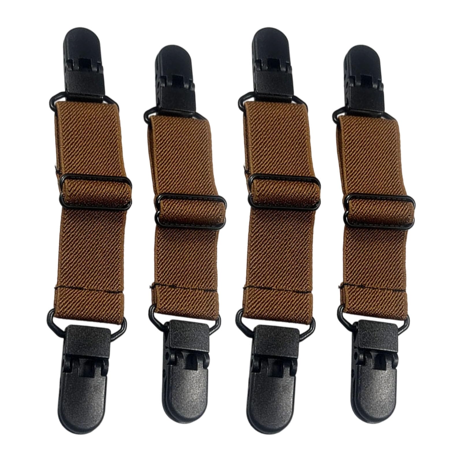 Flexible Elastic Straps Clip Fasteners Band on Any, Light brown