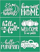 Vista 15 de JAJADO Plantillas de pantalla de seda de otoño, juego de pintura de pasta de tiza de Halloween, 23 piezas, transferencia de pantalla de seda