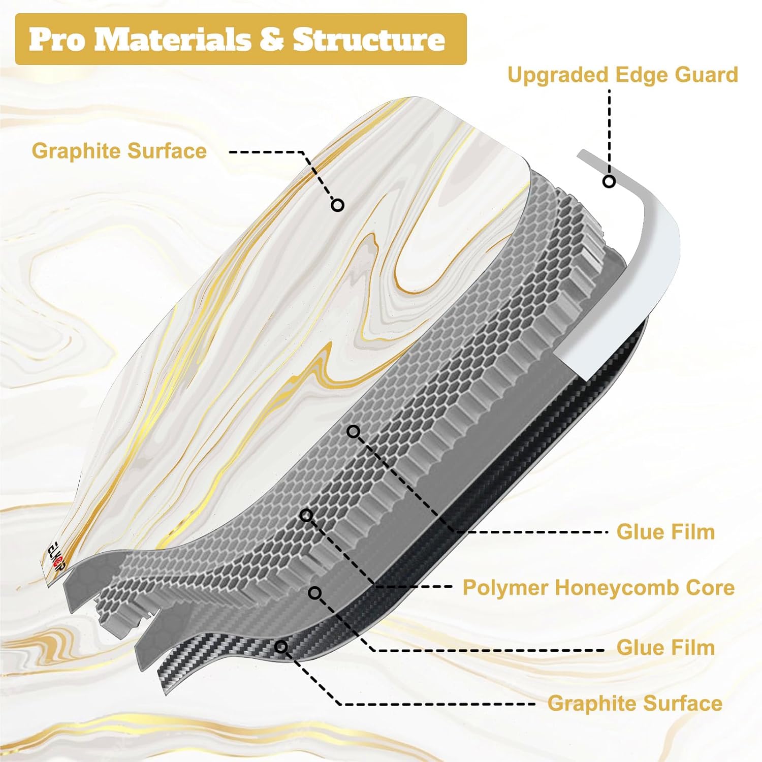 Composite Pickleball Paddle with Cover for Women, Graphite Carbon Fiber Polypropylene Honeycomb Core Pickleball Racquet Gift for Mother Wife Grandmother Girlfriend