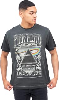 Pink Floyd Carnegie Poster Mens Vintage Wash T Shirt Vintage Black