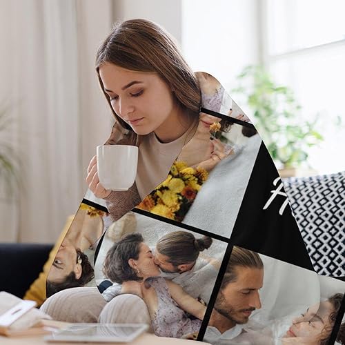 Miniatura 5 de D-Story Manta personalizada con fotos con cualquier texto - Mantas con imágenes personalizadas para Navidad, cumpleaños, regalos para parejas,