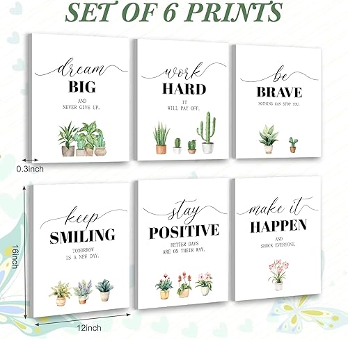 Miniatura 2 de Coume Paquete de 6 paneles acústicos artísticos de 12 x 16 pulgadas, inspiradores, autoadhesivos, insonorizados, motivacionales, decorativos que