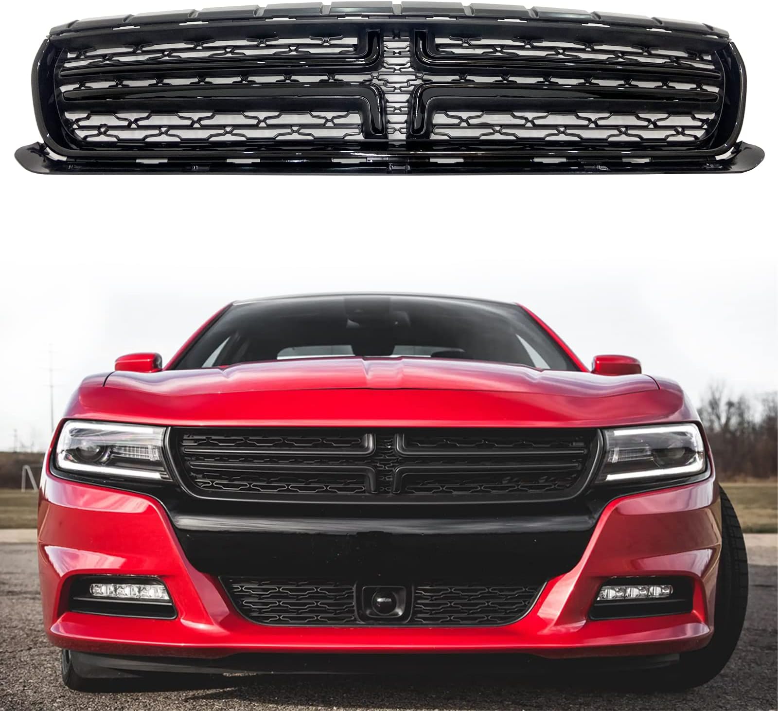 JENEROUMAN Fits 2015-2023 Charger SXT Front Grill Compatible With 2015 2016 2...