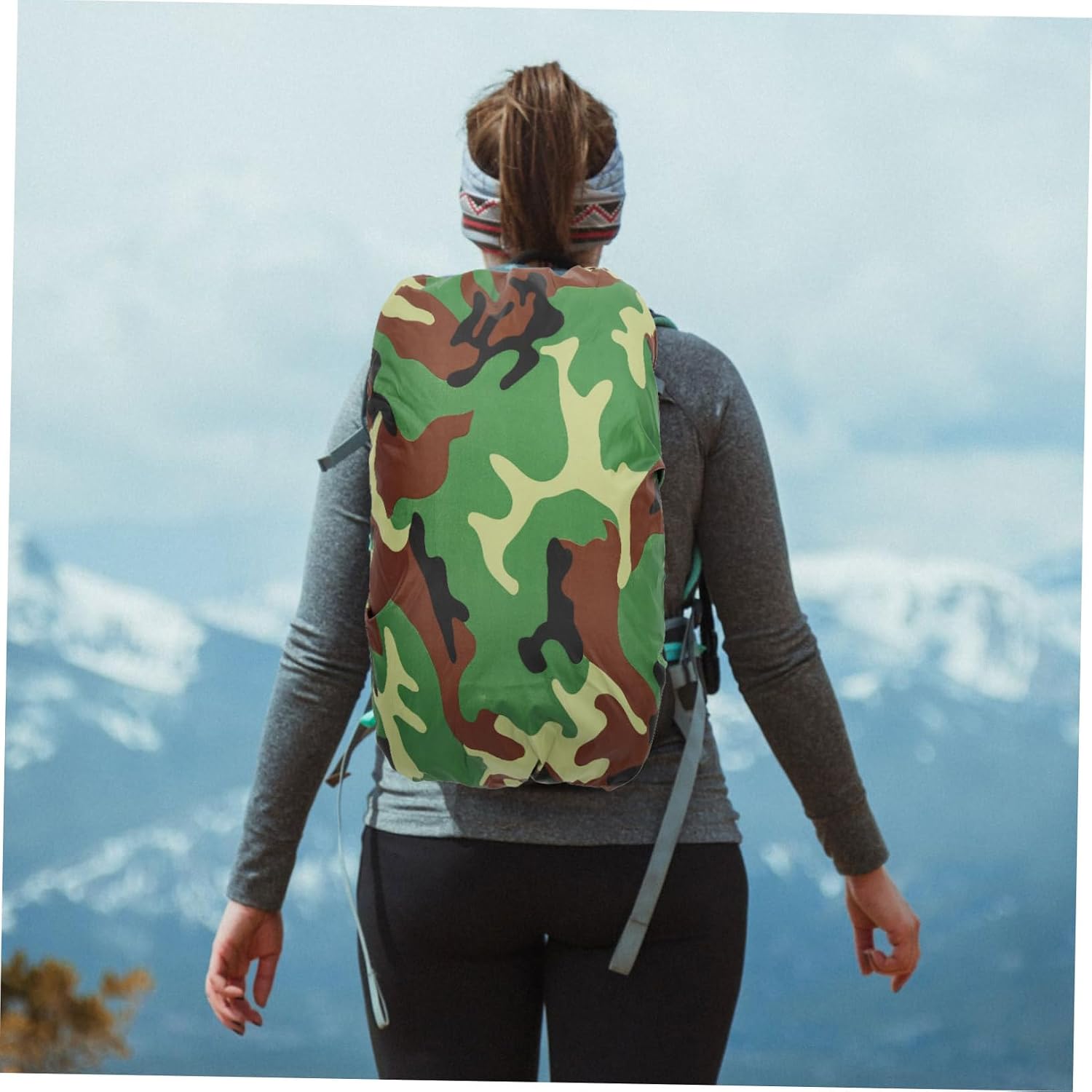 3pcs Backpack Rain Covers for Outdoor Hiking Bags Multipurpose Polyester Protective Outdoor Bag Covers in Digital Camouflage Blue Camouflage Scratch-Resistant and Wear-Resistant