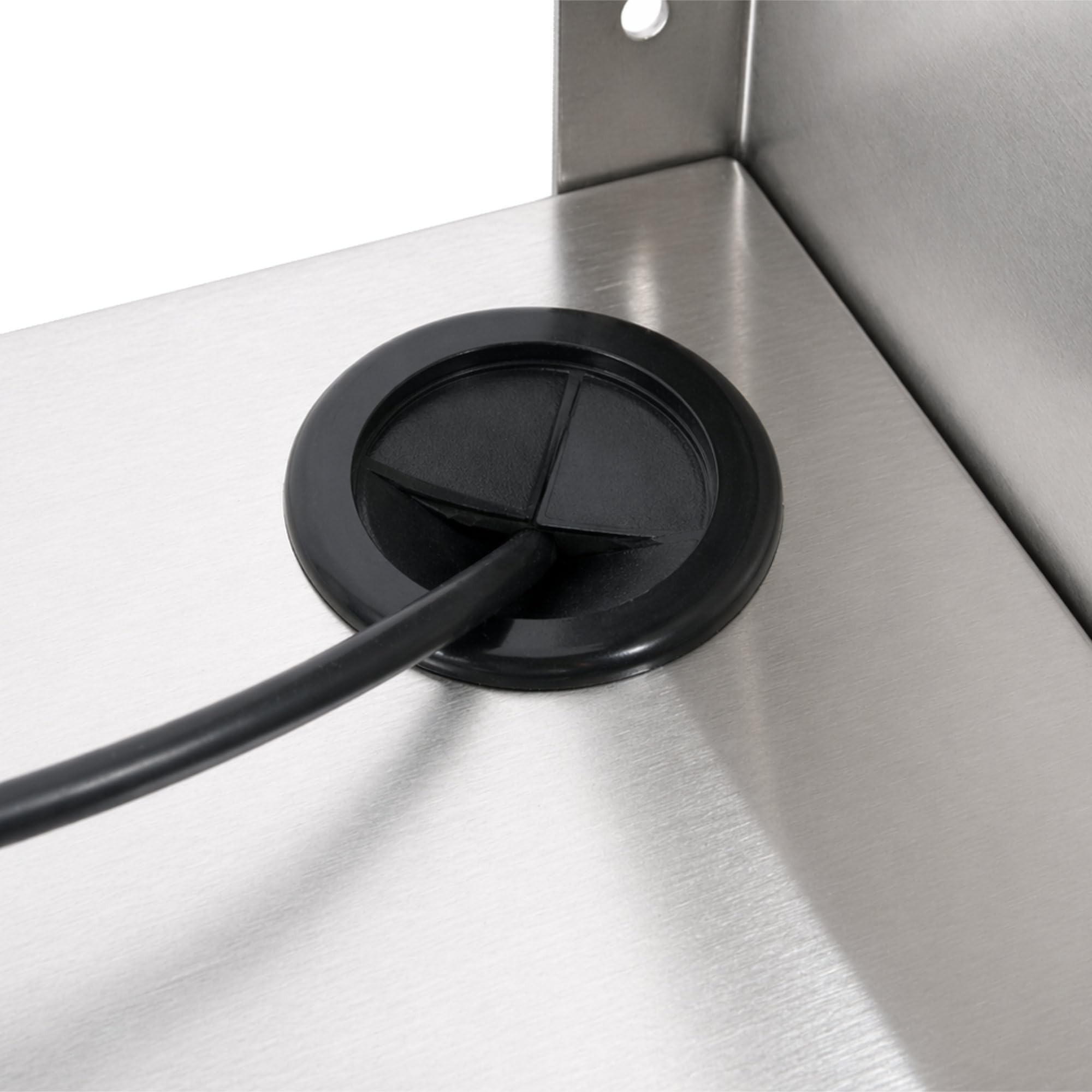 Mahlzeit Scaffalatura per microonde in acciaio inox, 60 x 45 cm, con passacavo, per microonde, cucina, cucina, da parete, da cucina, da appendere, in acciaio inox