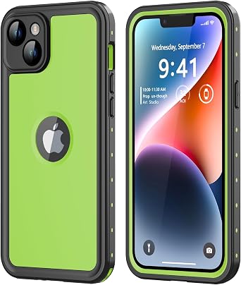 Protebox for iPhone 14 Plus Waterproof Case with Built-in Screen Protector, Shockproof Dustproof Full Body Protective IP68 Waterproof Phone Case for iPhone 14 Plus 6.7 inch Green