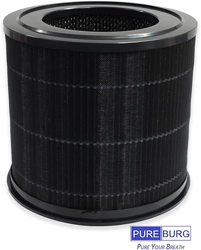Miniatura 4 de PUREBURG Filtro de repuesto compatible con purificador de aire Smartmi P1, paquete de 2 unidades H13 HEPA de 4 etapas de filtración de carbón