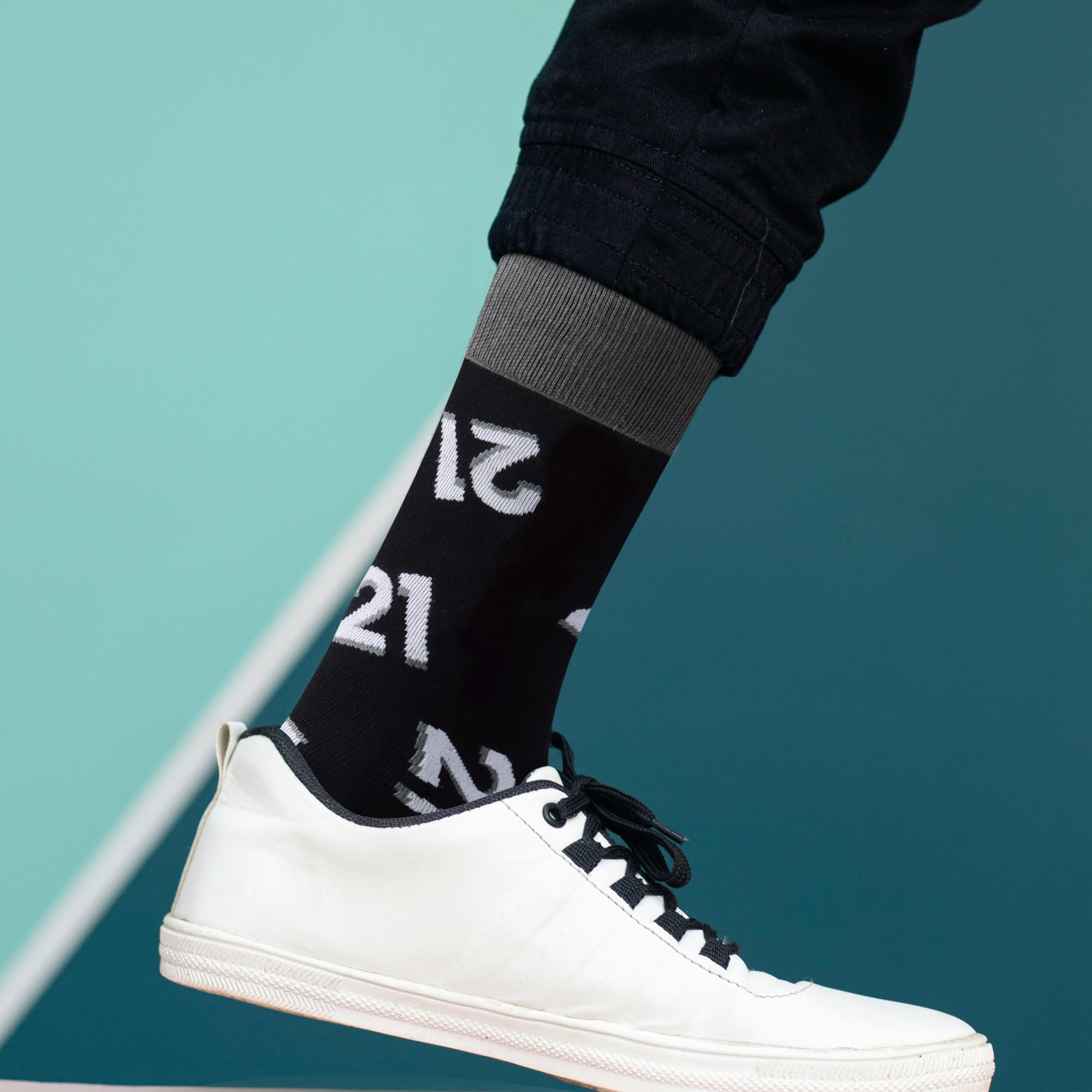 Jeasona 30th 40th 50th 60th 70th Birthday Gifts for Men Black Crew Cotton Socks