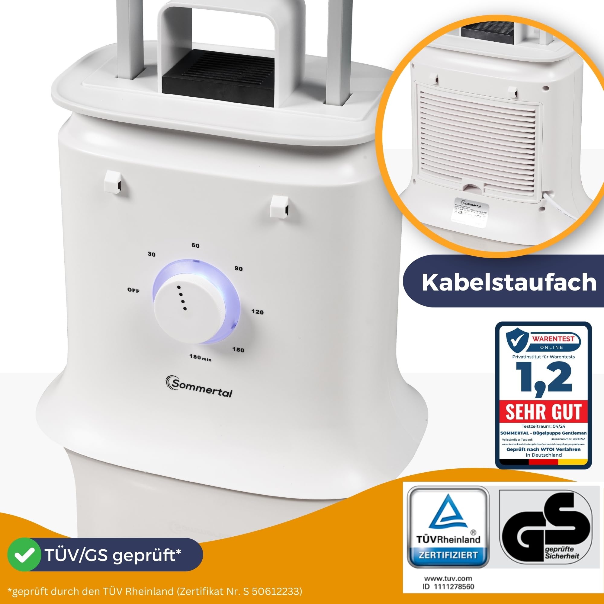 Sommertal Manekin do prasowania Gentleman – prasowalnica do koszulek, bluzek, T-shirtów, spodni, automat 2 w 1
