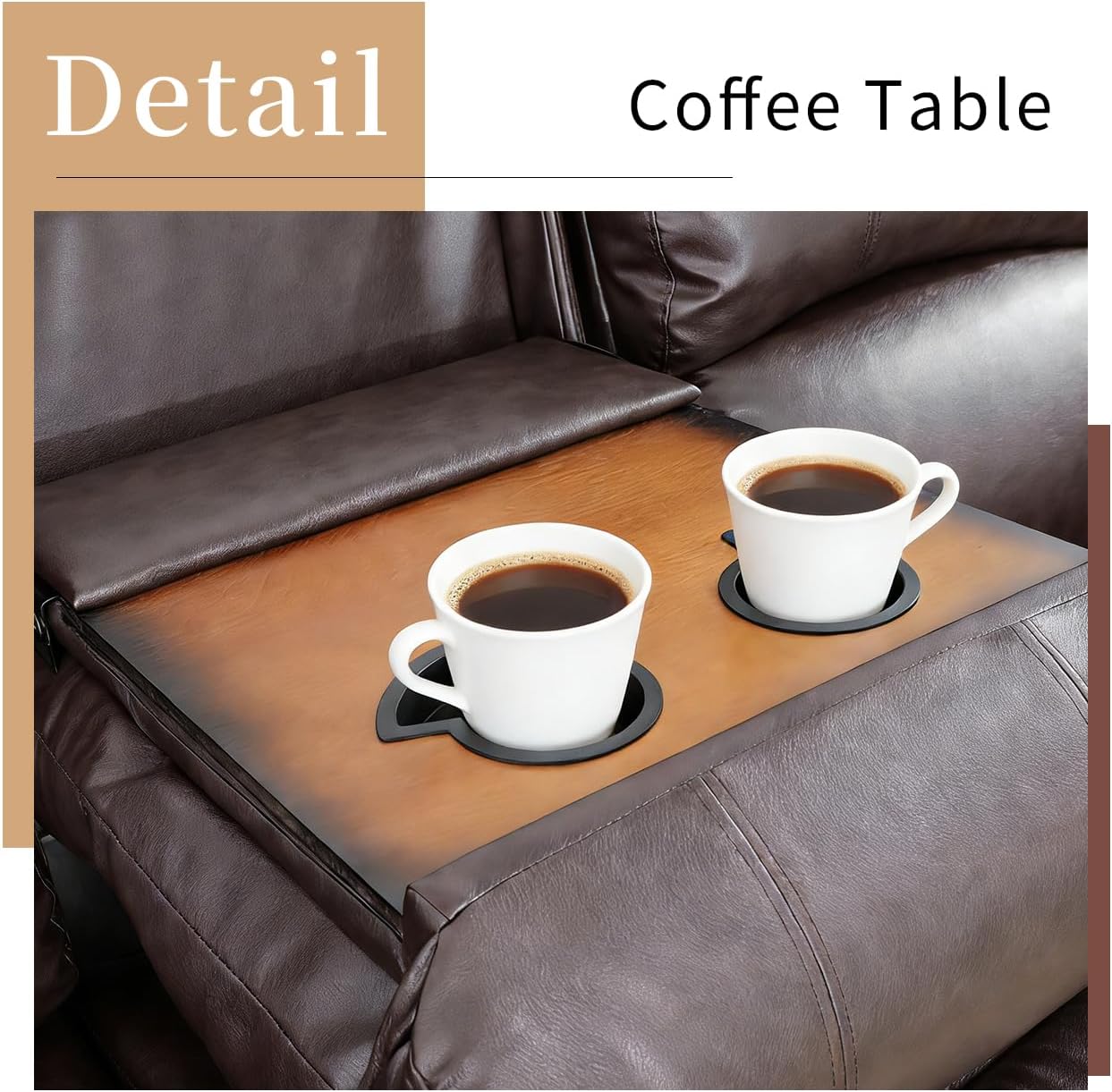 Recliner Sofa Set,Manual Reclining Couch Set,Living Room Furniture Sets,Leather Couch with Drop Down Table/Storage Console/Cup Holder for Home/Apartment(Brown Faux Leather,Sofa+Loveseat+Chair)