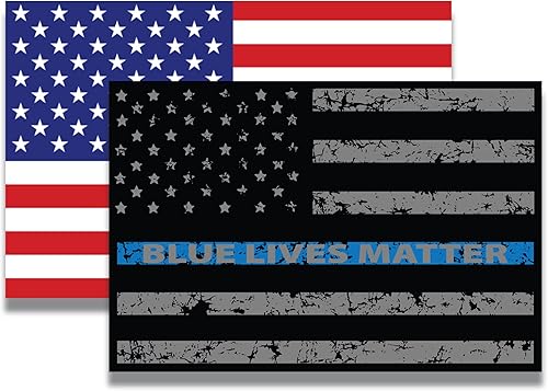 Magnet Me Up Adhesivo magnético de bandera estadounidense y bandera estadounidense, de línea azul, desgastado, 4 x 6 pulgadas, resistente para