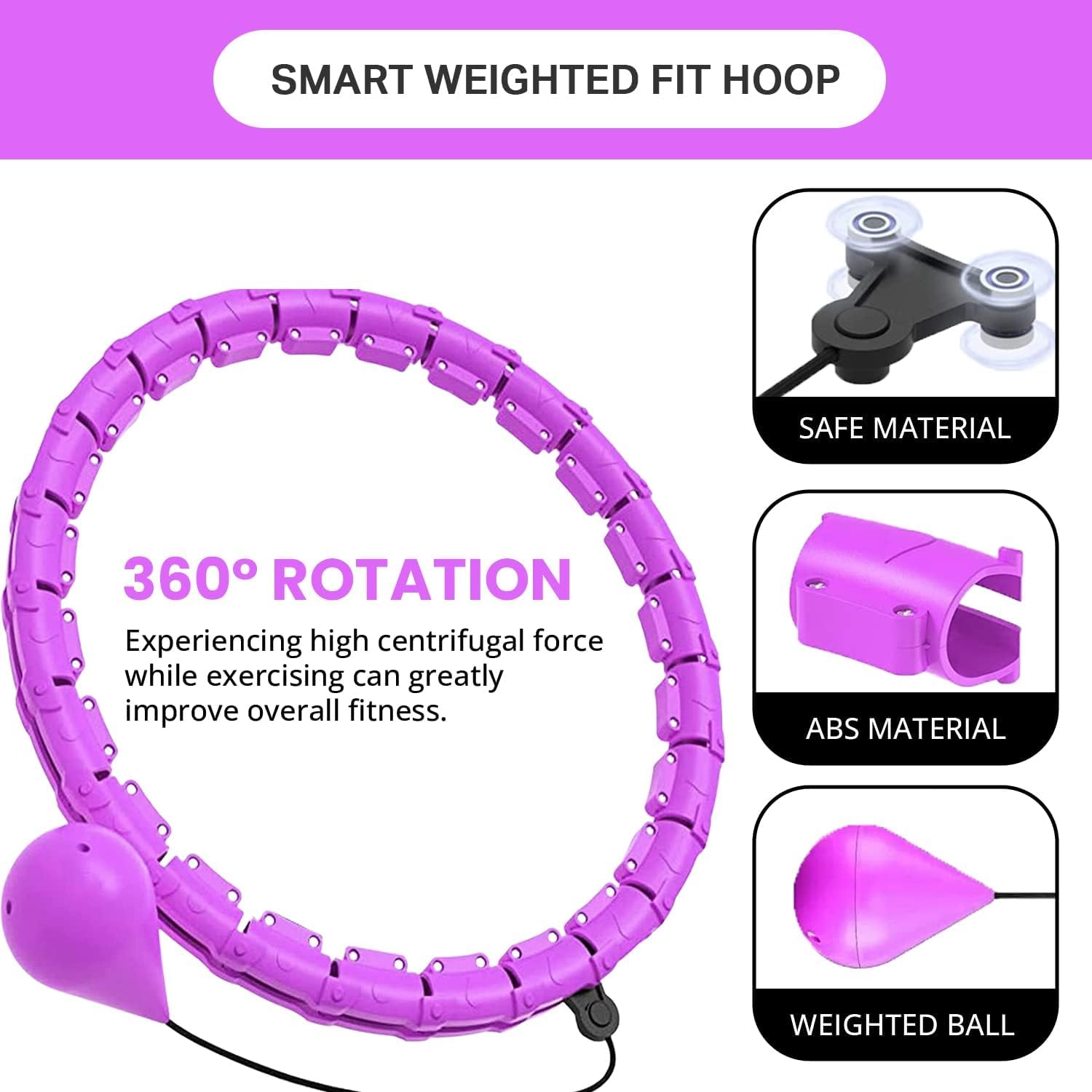 Reakoo Cerceau Hula Hoop Fitness 24 Maillons Amovibles - Hoola Hoop Minceur Pour Adulte