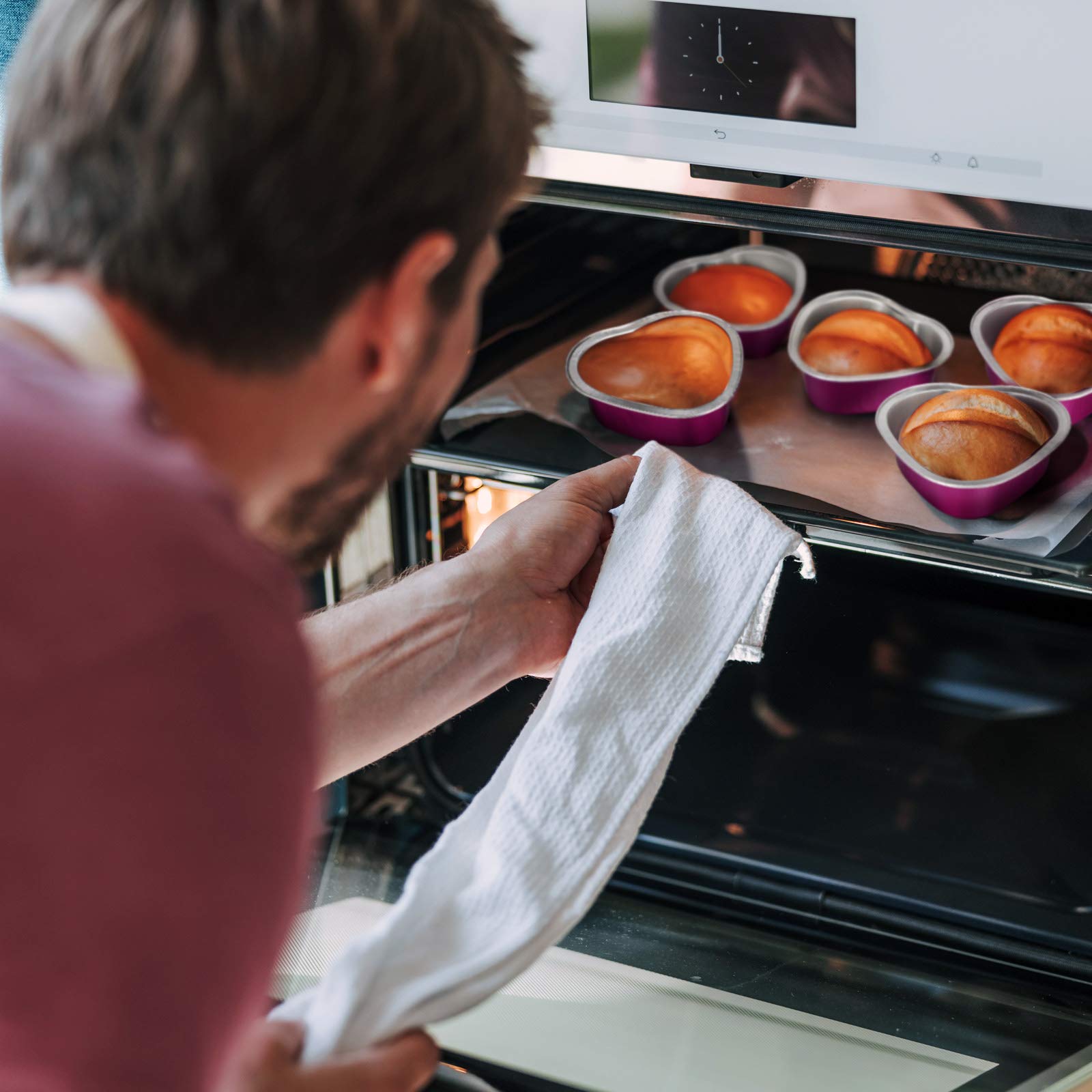 80 juegos de moldes para pasteles en forma de corazón con tapas, mini sartén de papel de aluminio de 1.9 fl oz/1.86 onzas líquidas/1.86 onzas líquidas, para el día de San Valentín, tazas 6