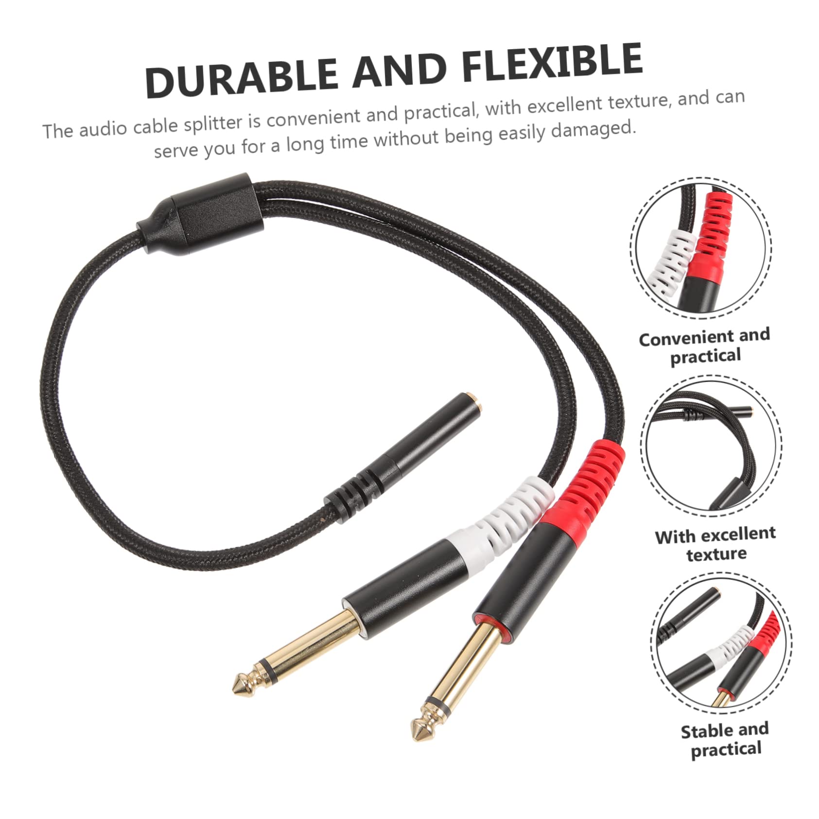 jojofuny 5pezzi Audio Cable Splitter Adattatore Audio Per Studio Sound Flessibile e Resistente Connettori Placcati
