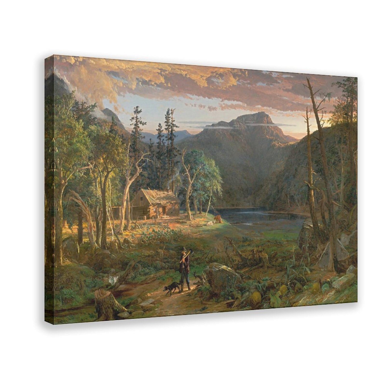 DFJyjFGJJ Jasper Francis Cropsey,The Backwoods of America,famous Art Print Canvas Wall Art Print Poster For Home School Office Decor 16" L X 24" W
