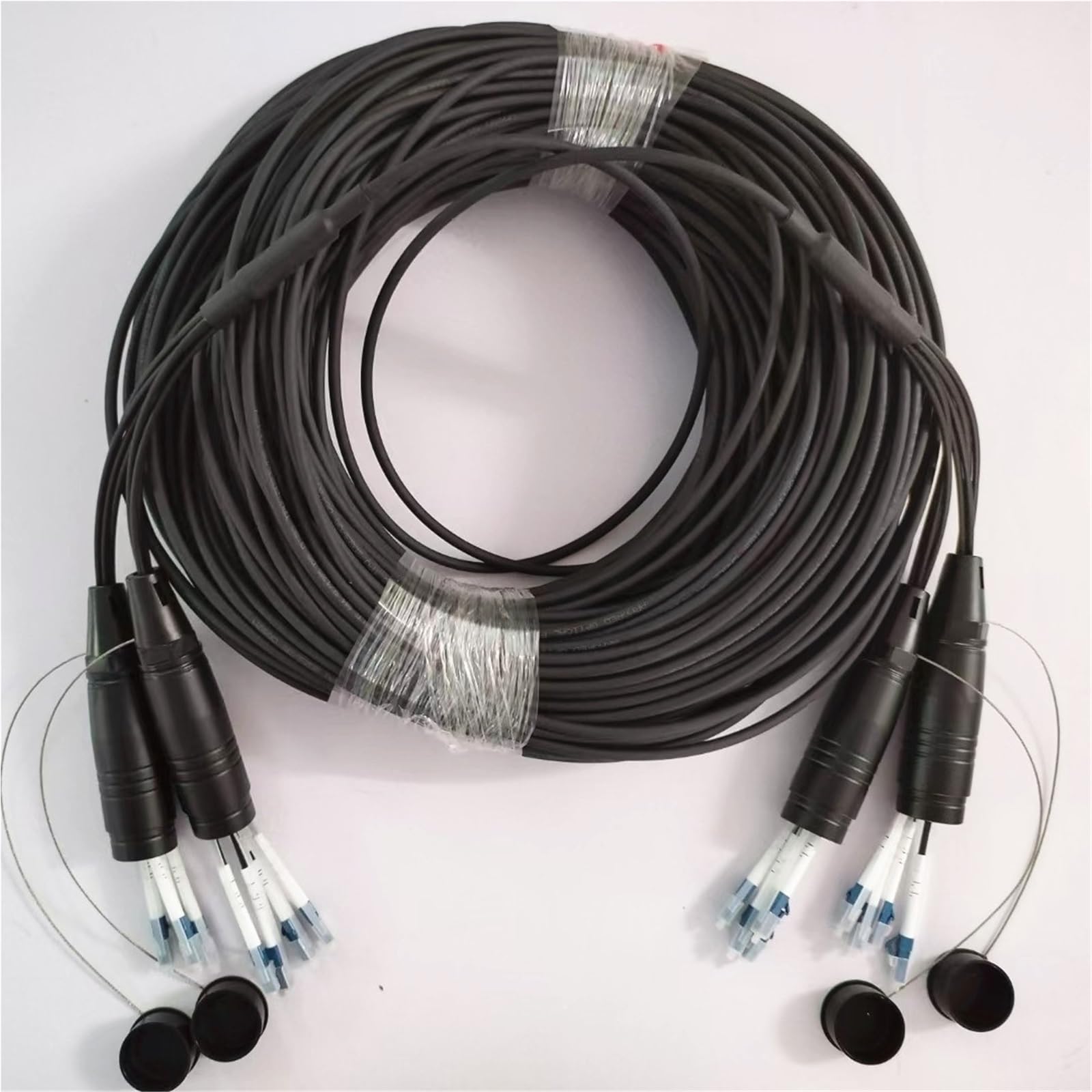 Armored Câble à Fibre Optique Connecteurs à Fibre Optique LC UPC Monomode SC UPC 2/4/6/8 Noyaux avec Couvercle de Protection 400M (LC UPC 8-Core 450m)