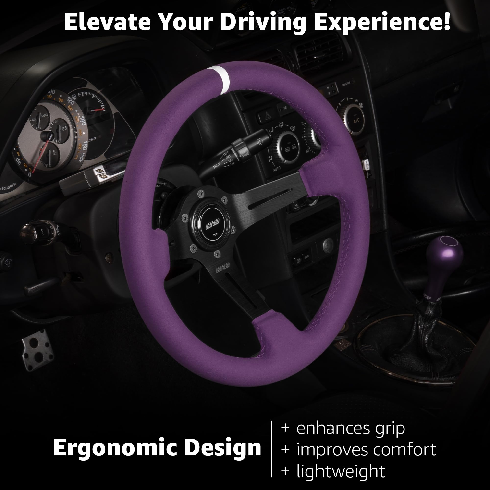 DND Performance Interior ステアリング 35φ パープル Amazon.com: DND Performance Interior's Full Color Suede Race Wheel
